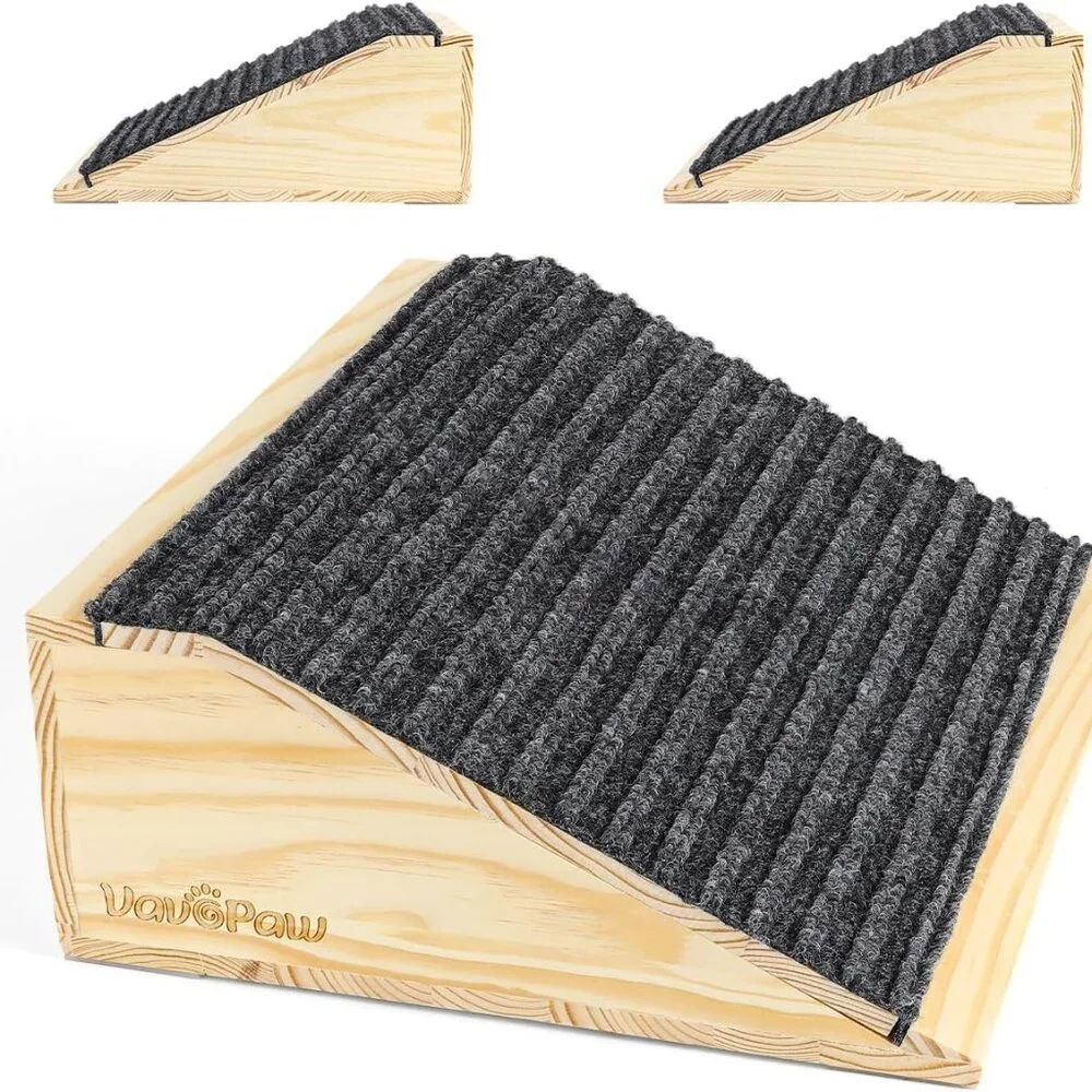 Dog Ramp for Stairs, Non-Slip Dog Stairs, (2 Pack/S, Light Wood)